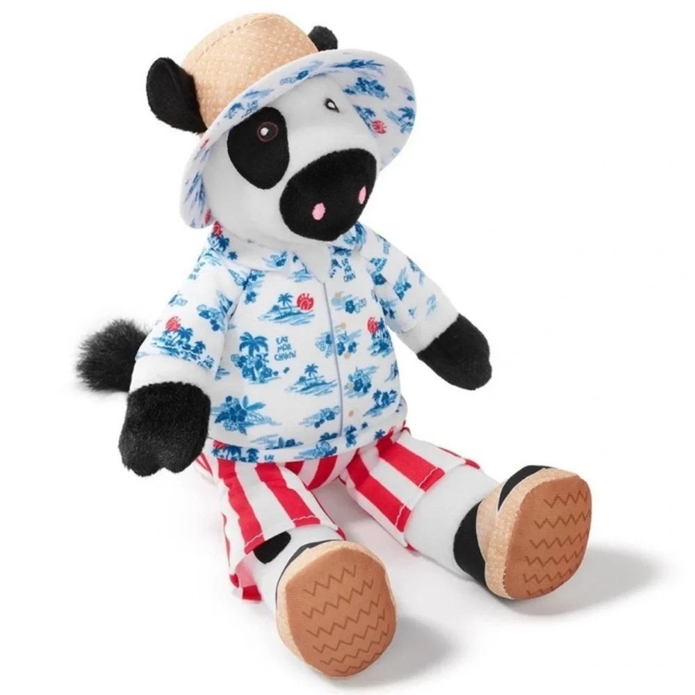 Chick-fil-A Summer 2025 Plush Cow Doll Toy Blue Tropical Island Shirt Cabana 7